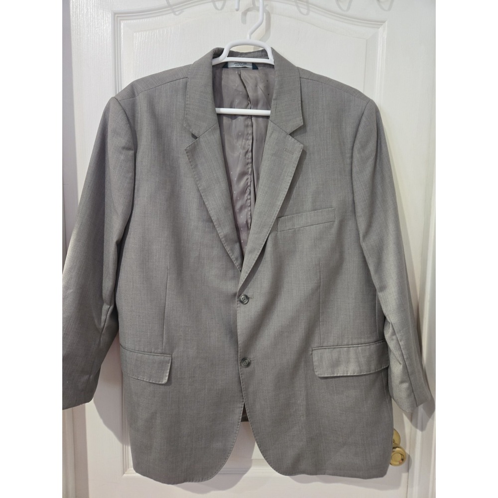 Perry Ellis Suit Jacket Gray 50 L Poly Blend